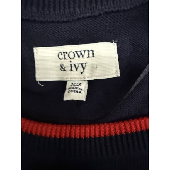 NWT Christmas Sweater Elephant Wreath Sequins XS Navy Blue - Picture 3 of 8